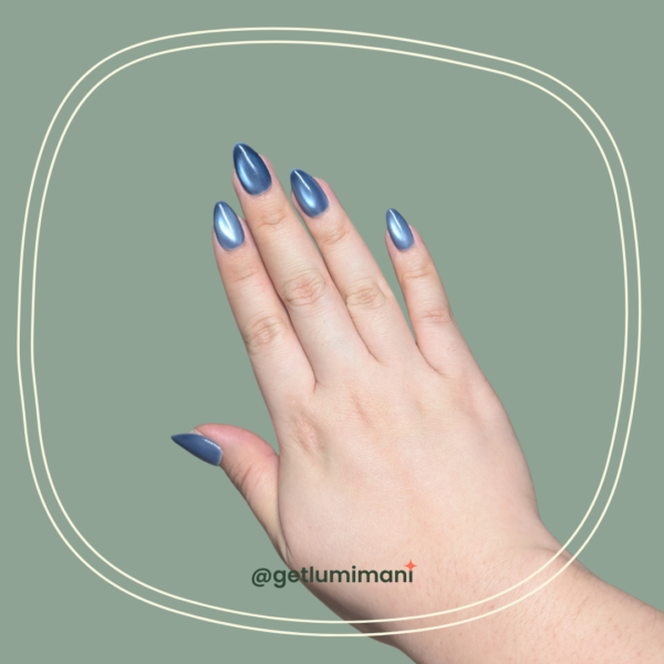 Blue handmade press on nail Handmade Press On nails Leonia NJ